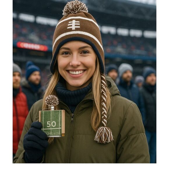 Wembley Tailgate Cold Weather Football Beanie with Flask One Size NWT - Picture 2 of 10